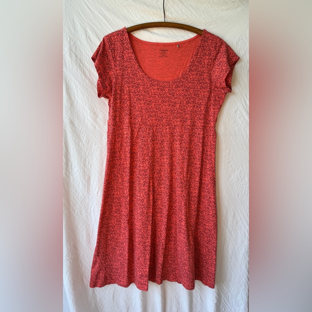 Toad&Co Red Patterned Midi Dress